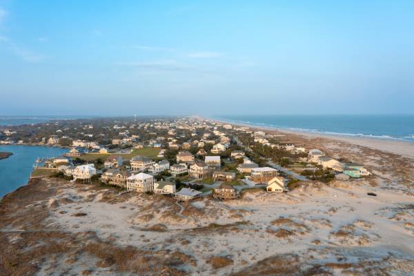 Aerial view of Emerald Isle point