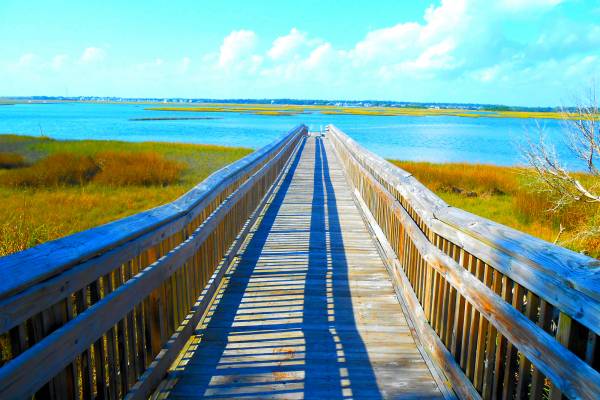 boardwalk to the sound in Emerald Isle nC