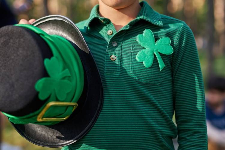 A kid dressed up for the St. Patrick's Day Festival in Emerald Isle