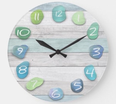 DIY clock made from sea glass and driftwood | Sun-Surf Emerald Isle Beach Rentals