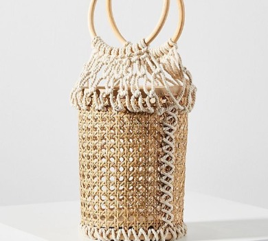 Bucket style neutral colored bag from Anthropologie | Sun-Surf Realty Emerald Isle NC Vacation Rentals