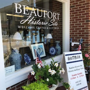 Beaufort Historic Site Gift Shop Window | Sun-Surf Realty Emerald Isle Rentals