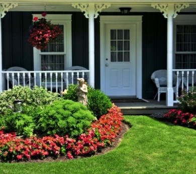 Bright flowers in front yard of home for curb appeal | | Sun-Surf Emerald Isle Real Estate