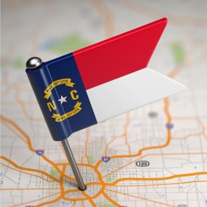 NC flag pinpointing location on map | Sun-Surf Realty Emerald Isle Rentals