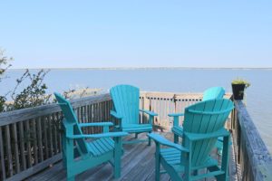 The porch from an Emerald Isle vacation rental to watch the changing tides from.