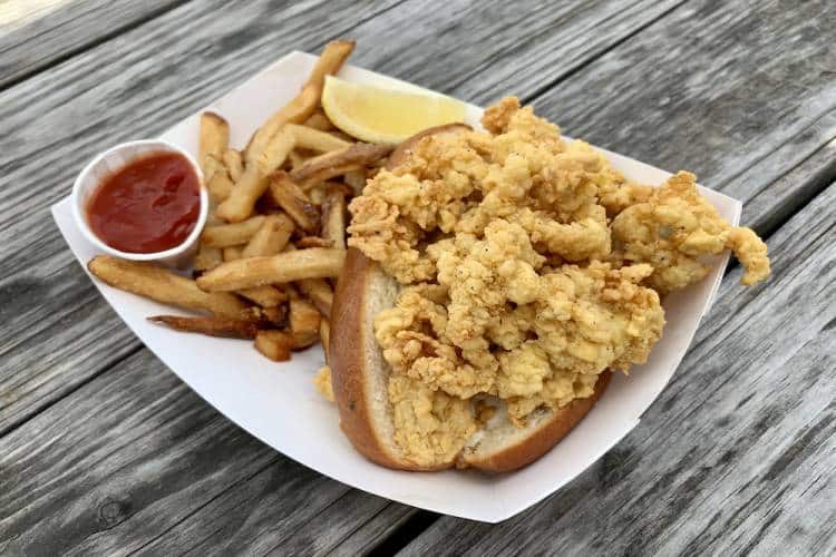 Food from one of the best seafood restaurants in Emerald Isle.